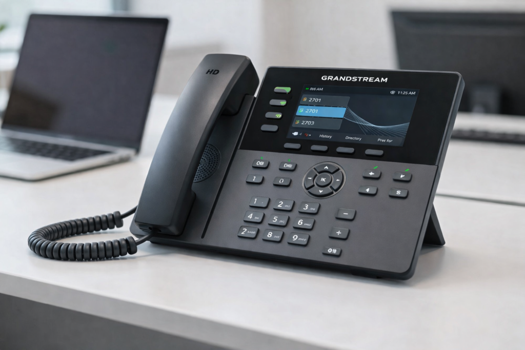 Professional GrandStream VoIP phone system for office desk communication setup