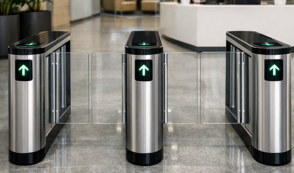 Turnstile installation in office lobby for managed it services singapore